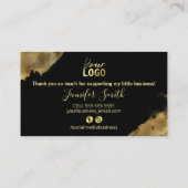 金ゴールドインク購入ありがとうございます 名刺 (裏面)