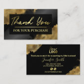 金ゴールドインク購入ありがとうございます 名刺 (正面/裏面)