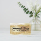 金ゴールドインスタイリッシュクとグリッターありがとう 名刺 (スタンド正面)