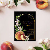 金ゴールドインスパイアレトロ写真卒業パーティー 招待状