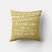 金ゴールドインスピレーション:聖書の聖句を輝かせなさい クッション (裏面)