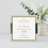 金ゴールドインディアンオーナメント結婚式レセプションメニューカード 招待状 (スタンド正面)