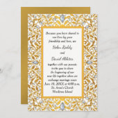 金ゴールドインディアンヒンドゥー結婚式招待状 招待状 (正面/裏面)