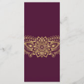 金ゴールドインディアンペイズリーディナーメニューカード メニュー (裏面)