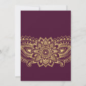 金ゴールドインディアンペイズリー日付カードの保存 セーブザデート (裏面)