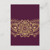 金ゴールドインディアンペイズリー結婚の詳細挿入カード エンクロージャーカード (裏面)