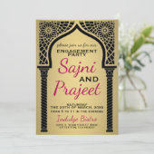 金ゴールドインディアン婚約パーティ 招待状 (スタンド正面)