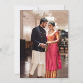 金ゴールドインディアン婚約パーティ 招待状 (裏面)