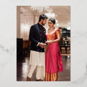 金ゴールドインディアン婚約パーティ 箔招待状 (裏面)