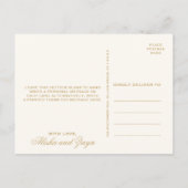 金ゴールドインディアン結婚ペイズリーサンキュー ポストカード (裏面)