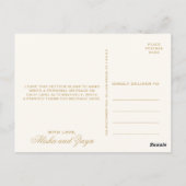 金ゴールドインディアン結婚ペイズリーサンキュー ポストカード (裏面)