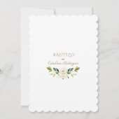 金ゴールドインビタシオンデバウティゾコンフローレスバプテスマ 招待状 (裏面)