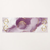 金ゴールドインフィニティイニシャルモノグラムオンパープルと金ゴールド ヨガマット (正面(横))