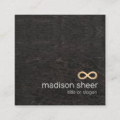 金ゴールドインフィニティシンボルウッド スクエア名刺 (正面)