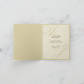 金ゴールドインフィニティシンボルクラスモノグラム結婚写真 サンキューカード (内部)