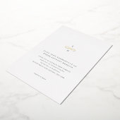 金ゴールドインフィニティシンボル最小シックなフォイル起動 箔招待状 (回転した状態)