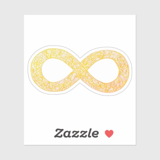 金ゴールドインフィニティ自閉症シンボルビニールシール シール (シート)