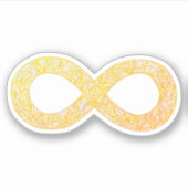 金ゴールドインフィニティ自閉症シンボルビニールシール シール (正面)