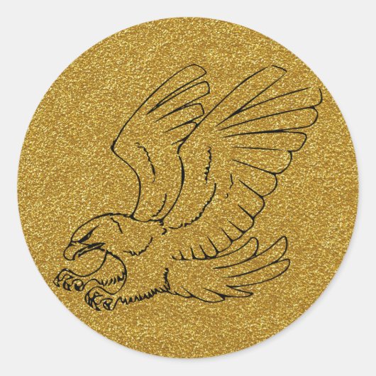 金ゴールドイーグルステッカー ラウンドシール (正面)