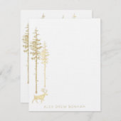 金ゴールドイースタンパインツリーフォレストスタグトナディアノートC ノートカード (正面/裏面)