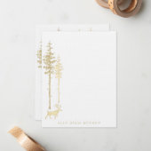 金ゴールドイースタンパインツリーフォレストスタグトナディアノートC ノートカード (正面/裏面インサイチュ)