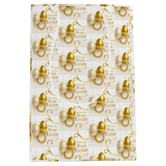 金ゴールドイースター卵 ミディアムペーパーバッグ (正面)