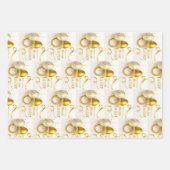 金ゴールドイースター卵 ラッピングペーパーシート (正面)