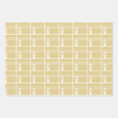 金ゴールドイードアダムバラクカアバヒツパターン ラッピングペーパーシート (正面)