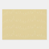 金ゴールドイードムバラクマスジドパターンデザイン ラッピングペーパーシート (正面3)