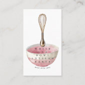 金ゴールドウィスクピンクベイカーベーカリーシェフカテラー 名刺 (正面)