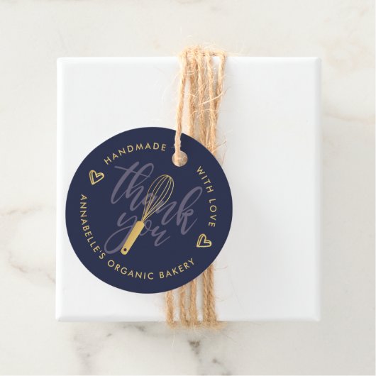 金ゴールドウィスクベーカリーありがとうQRコード フェイバータグ (インサイチュ)