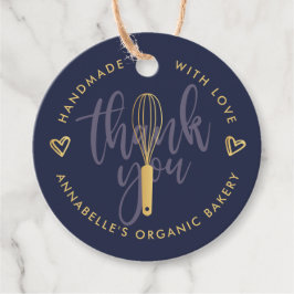 金ゴールドウィスクベーカリーありがとうQRコード フェイバータグ