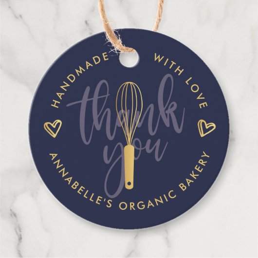 金ゴールドウィスクベーカリーありがとうQRコード フェイバータグ (正面)