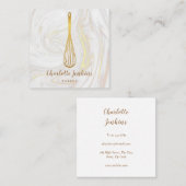 金ゴールドウィスクベーカリーケータリングマーブルスワーズ スクエア名刺 (正面/裏面)