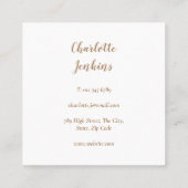 金ゴールドウィスクベーカリーケータリングマーブルスワーズ スクエア名刺 (裏面)