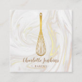 金ゴールドウィスクベーカリーケータリングマーブルスワーズ スクエア名刺 (正面)