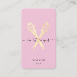 金ゴールドウィスクベーカリーシェフカテラー編集可能Qrコード 名刺