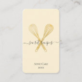 金ゴールドウィスクベーカリーシェフカテラー編集可能Qrコード 名刺 (正面)