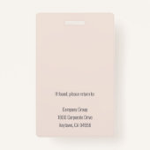 金ゴールドウィスクベーカリー/ケータラー従業員の写真ID バッジ (裏面)