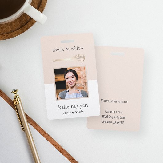 金ゴールドウィスクベーカリー/ケータラー従業員の写真ID バッジ