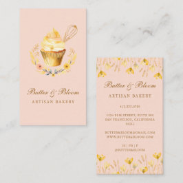 金ゴールドウィスク&カップケーキベイカーベーカリーシェフケータラー 名刺