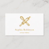 金ゴールドウィス転がのピンベーカリーシェフカテラー 名刺 (正面)