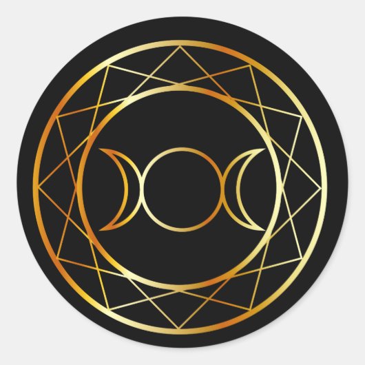 金ゴールドウィッカ信者シンボル三女神 ラウンドシール (正面)