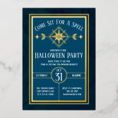 金ゴールドウィッチーミスティックタロットサン&ムーンハロウィーン 箔招待状 (正面)