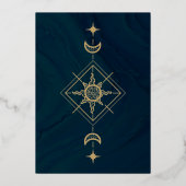 金ゴールドウィッチーミスティックタロットサン&ムーンハロウィーン 箔招待状 (裏面)