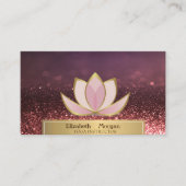 金ゴールドウィメンシルエットロータス霊気インストラクター《写真》ぼけ味 名刺 (正面)