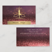 金ゴールドウィメンズシルエットロータスヨガインストラクター《写真》ぼけ味 名刺 (正面/裏面)