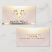 金ゴールドウィメンズシルエットロータスヨガインストラクター 名刺 (正面/裏面)