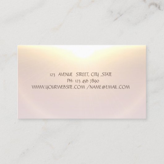 金ゴールドウィメンズシルエットロータスヨガインストラクター 名刺 (裏面)