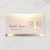 金ゴールドウィメンズシルエットロータスヨガインストラクター 名刺 (正面)